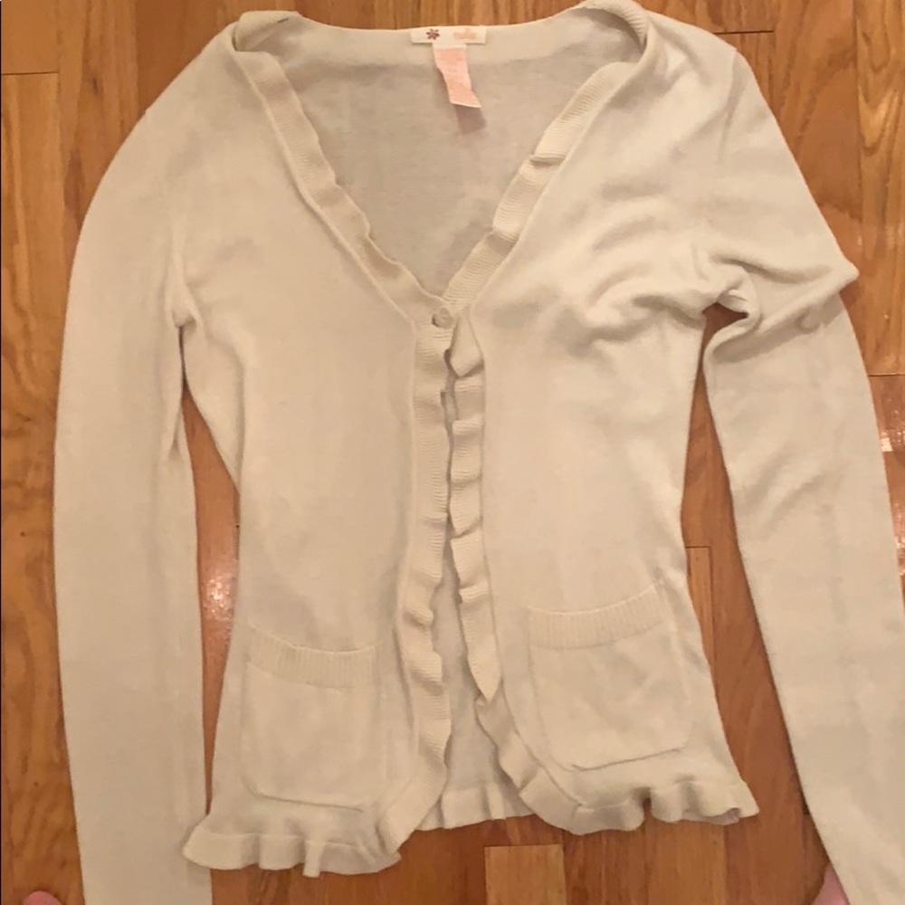 Cream Tulle Sweater